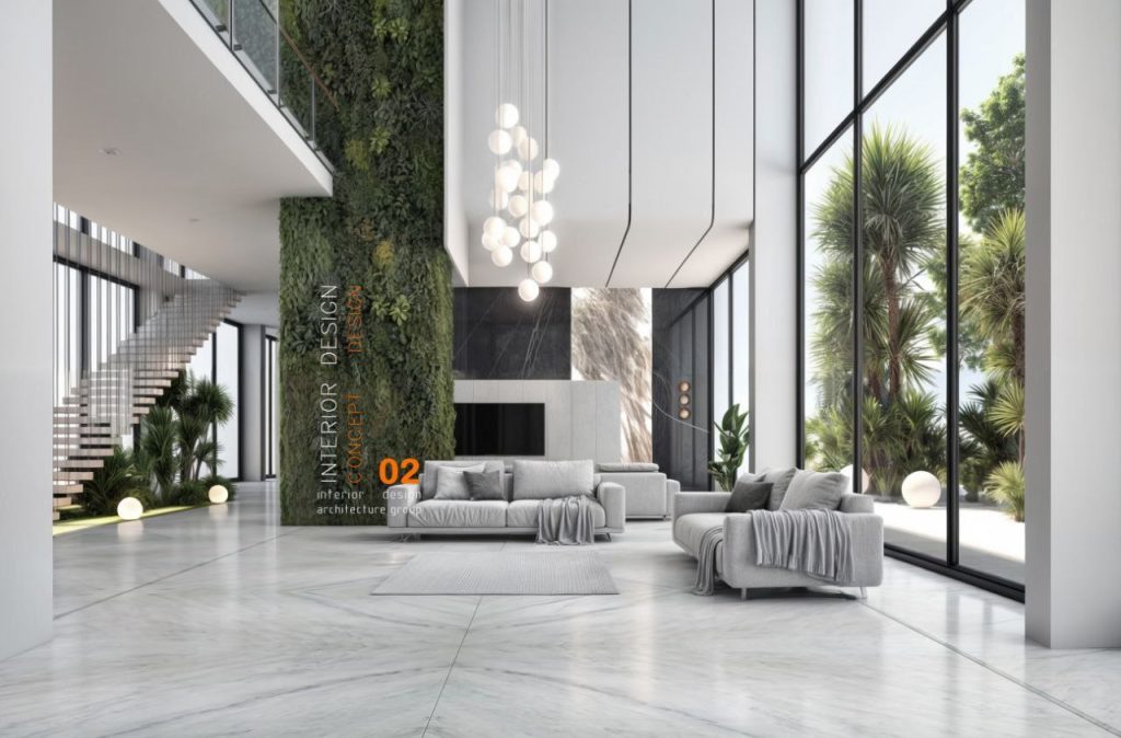 a photo of white marble design render