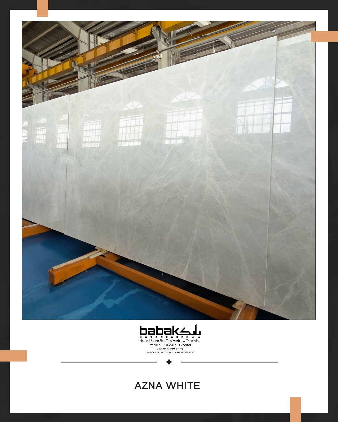 Azna White bookmatch slab